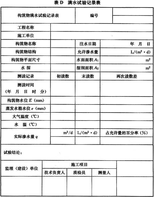 给水排水构筑物工程施工及验收规范GB 50141-2008